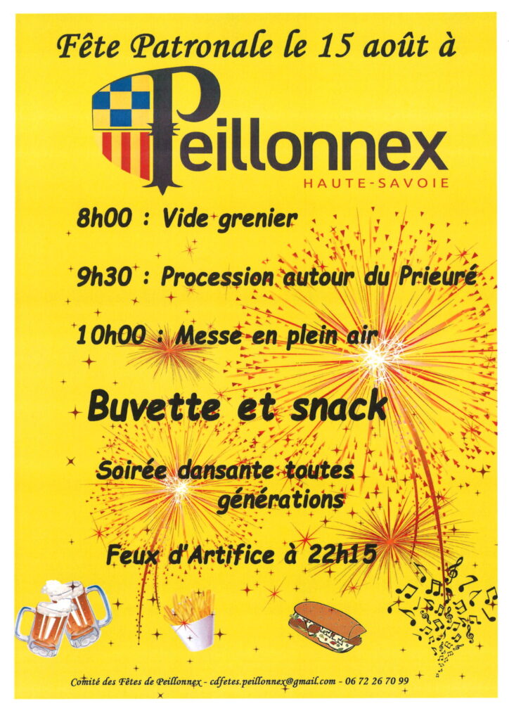 FETE PATRONALE LE 15 AOUT A PEILLONNEX
