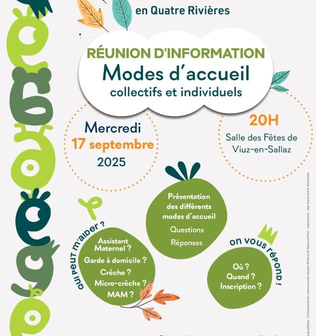 REUNION D’INFORMATION : MODES D’ACCUEIL COLLECTIFS ET INDIVIDUELS