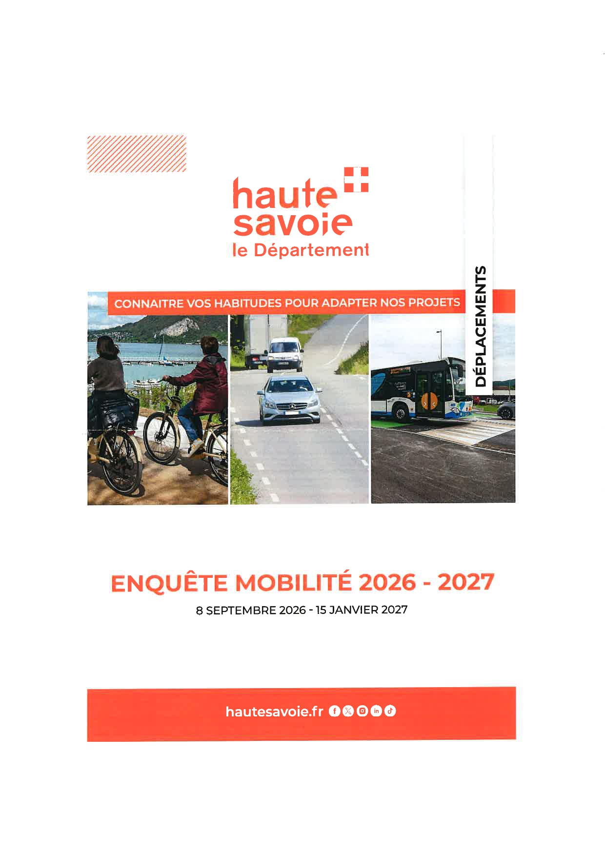 Le Département lance une grande enquête sur les habitudes de déplacement